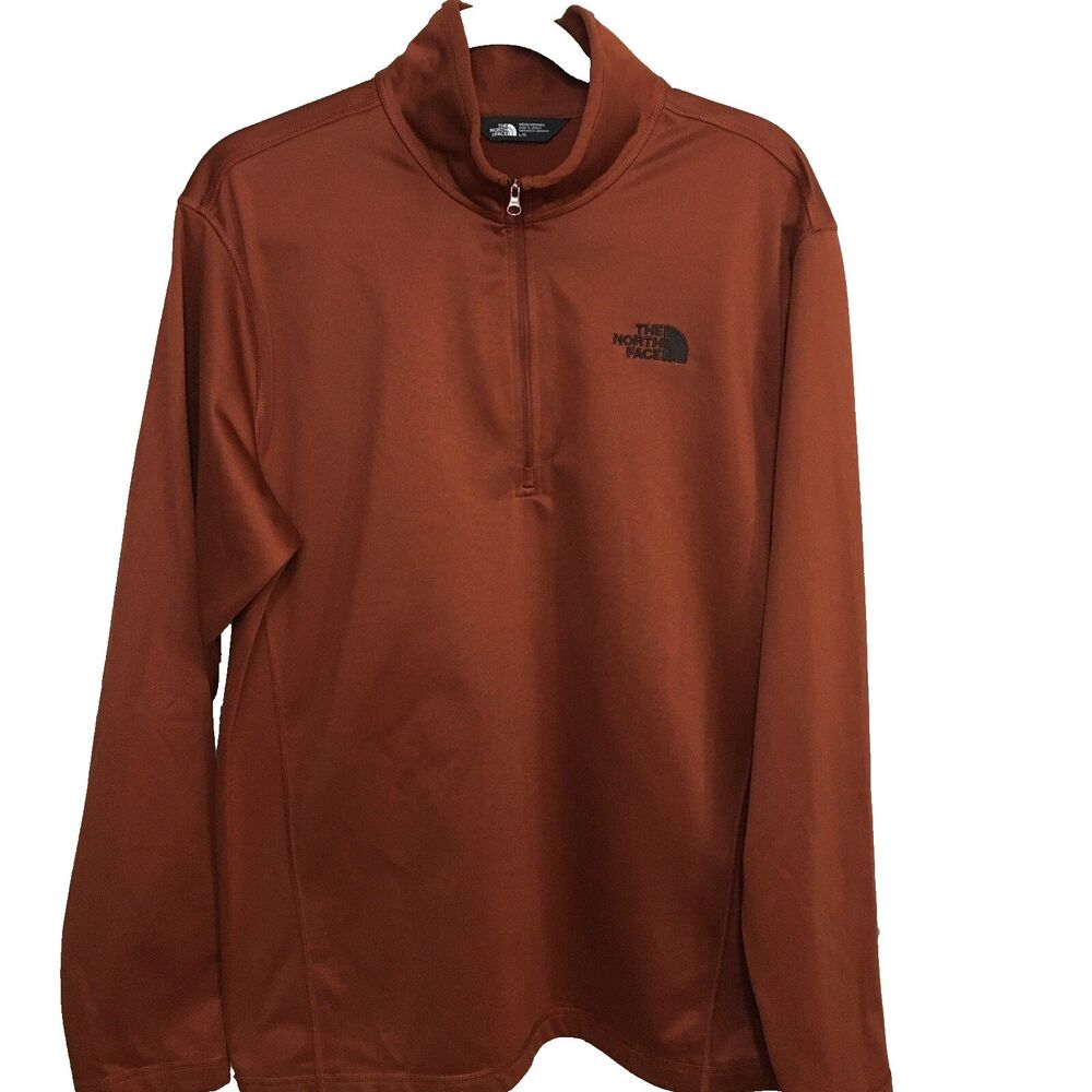 The North Face 1/4 Zip Jacket Mens Large Burnt Red Glacier Fleece Pullover Gorp